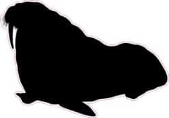 Left Facing Walrus Silhouette Vinyl Sticker