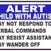 Alert Child with Autism Magnet