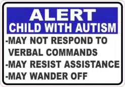 Alert Child with Autism Magnet