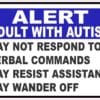 Alert Adult with Autism Vinyl Sticker