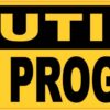 Caution VR in Progress Vinyl Sticker