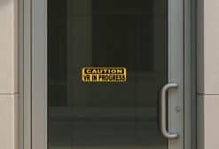 StickerTalk Caution VR in Progress Vinyl Sticker, 10 inches x 3 inches