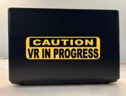 StickerTalk Caution VR in Progress Vinyl Sticker, 10 inches x 3 inches