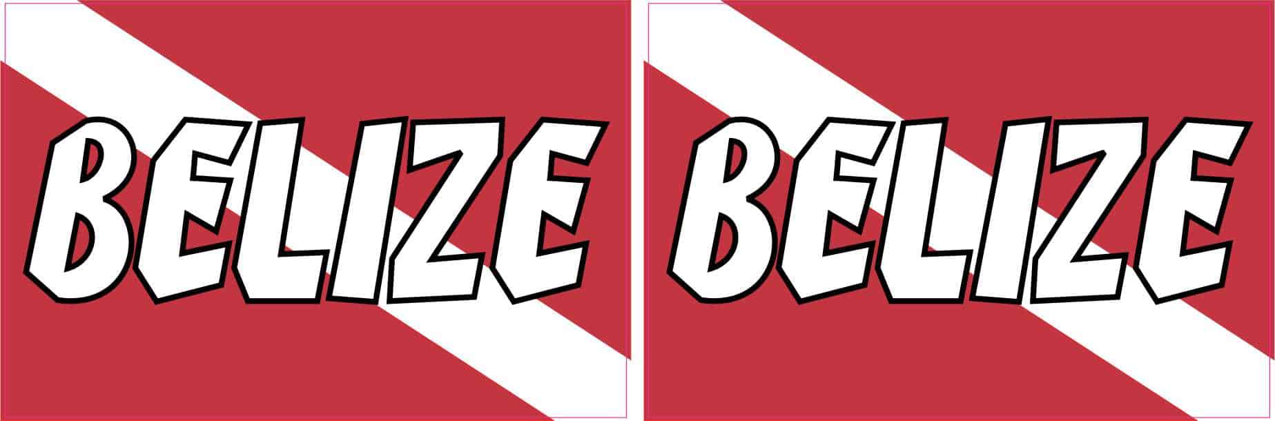 Belize Dive Flag Vinyl Stickers