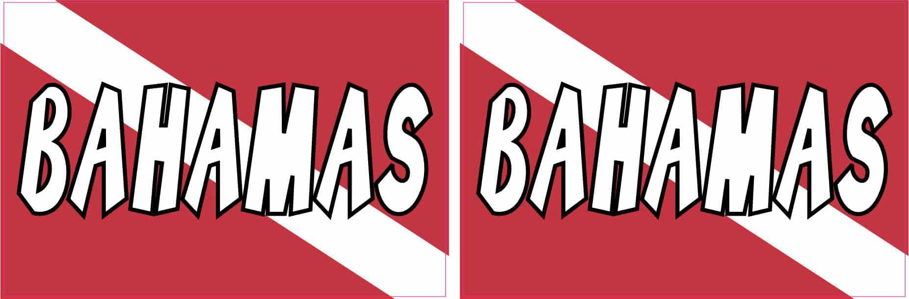 Bahamas Dive Flag Vinyl Stickers