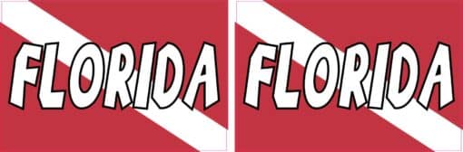 StickerTalk Florida Dive Flag Vinyl Stickers, 1 sheet of 2 stickers, 3 ...