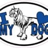 Blue Oval Chinese Crested I Love My Dog Vinyl Sticker
