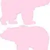 Mirrored Pink Bear Vinyl Stickers