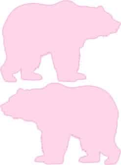 Mirrored Pink Bear Vinyl Stickers