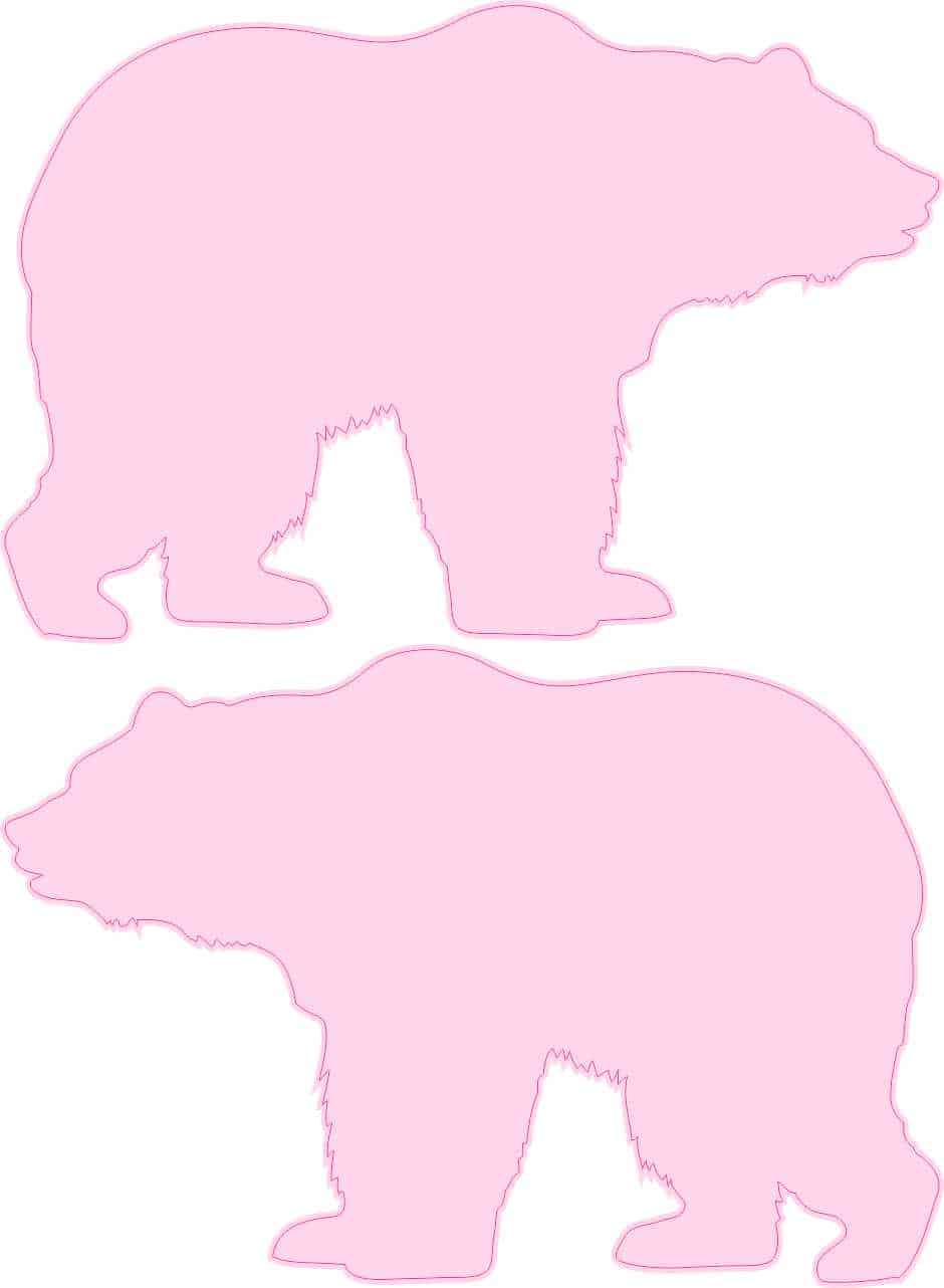Mirrored Pink Bear Vinyl Stickers
