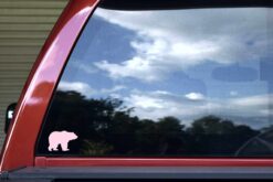 Mirrored Pink Bear Vinyl Stickers