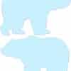 Mirrored Blue Bear Vinyl Stickers