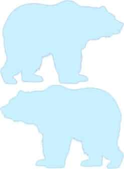Mirrored Blue Bear Vinyl Stickers