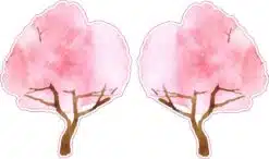 Pink Tree Vinyl Stickers