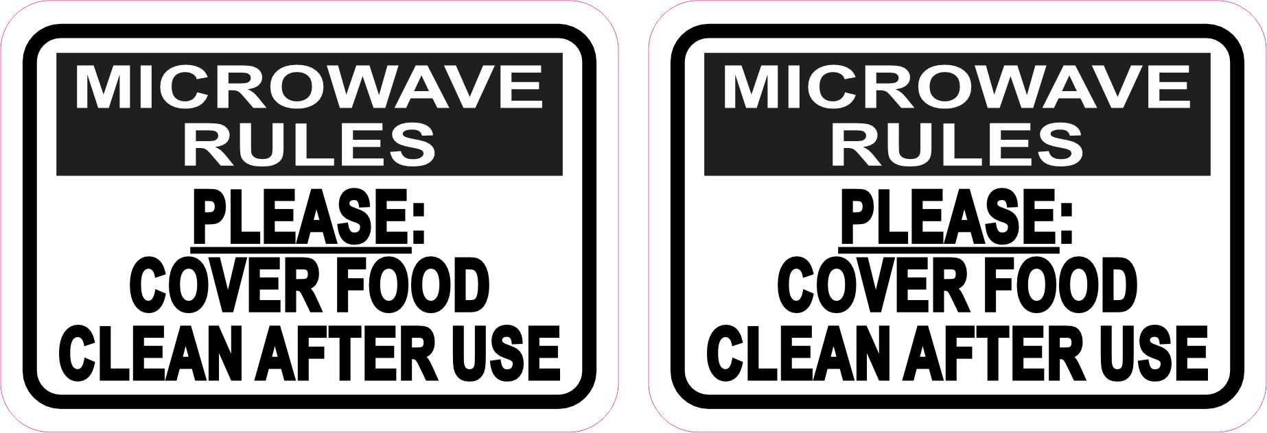 StickerTalk Microwave Rules Vinyl Stickers, 3 Inches x 2 Inches