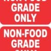 Red Non Food Grade Only Vinyl Stickers