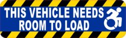 Dynamic Disability Symbol Vehicle Needs Room to Load Vinyl Sticker