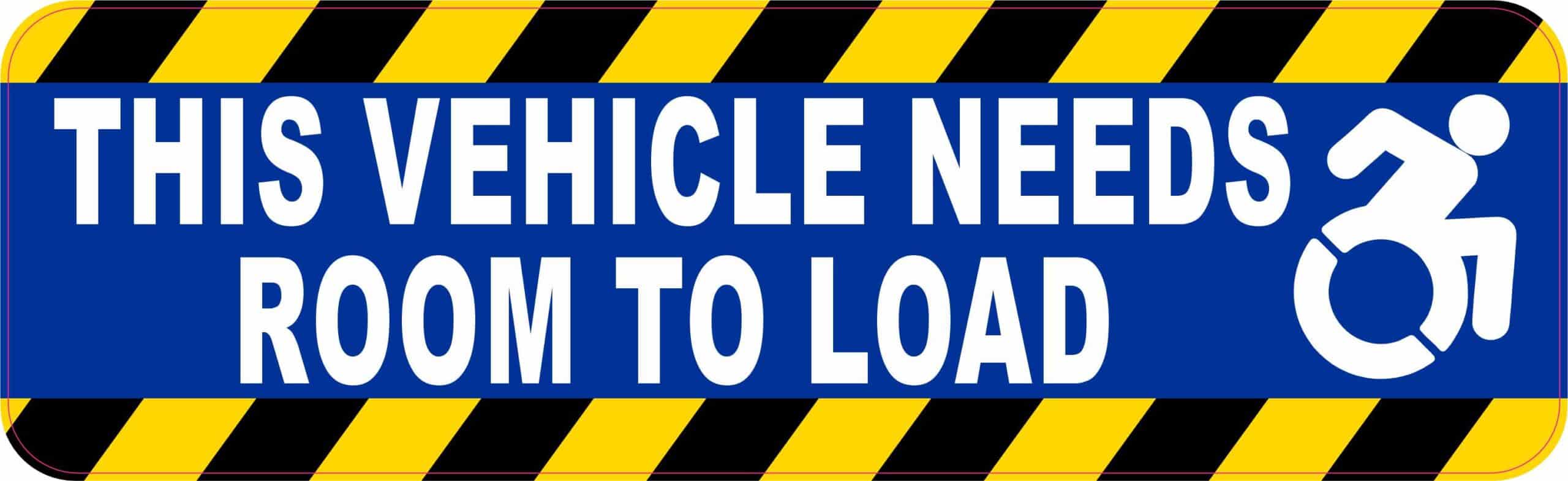 Dynamic Disability Symbol Vehicle Needs Room to Load Vinyl Sticker