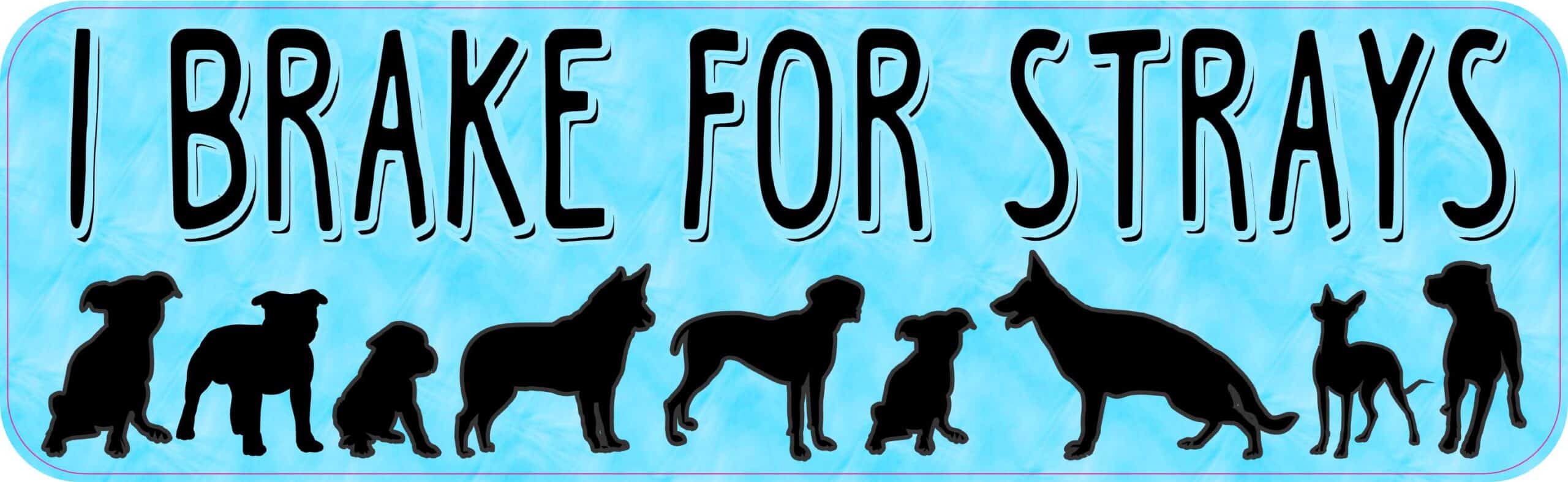 I Brake for Strays Vinyl Sticker
