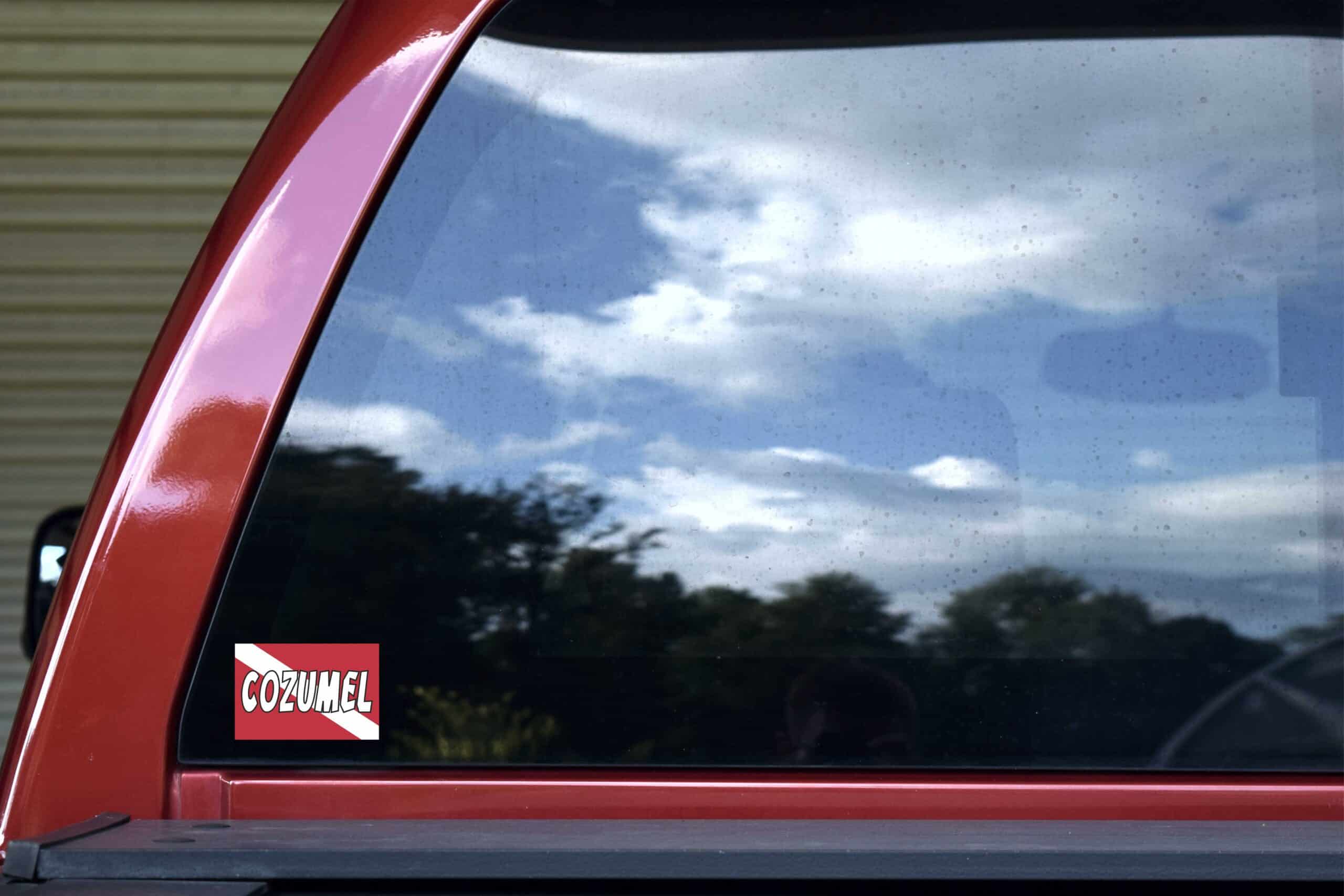 Cozumel Dive Flag Vinyl Sticker