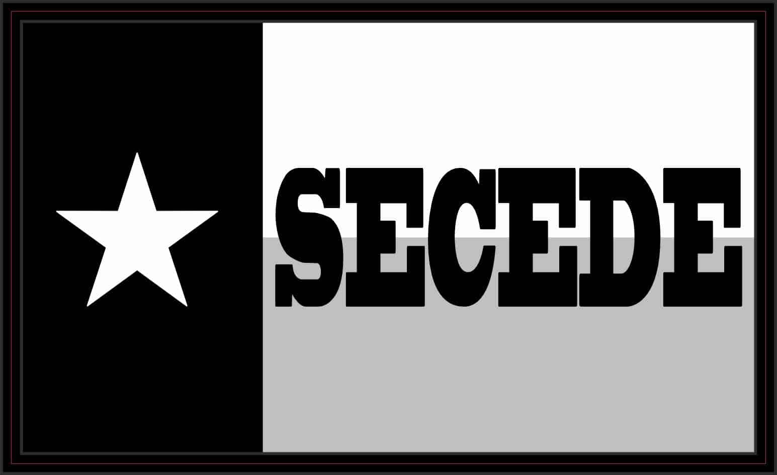 Black and White Texas Flag Secede Sticker Car Truck Vehicle Bumper Decal