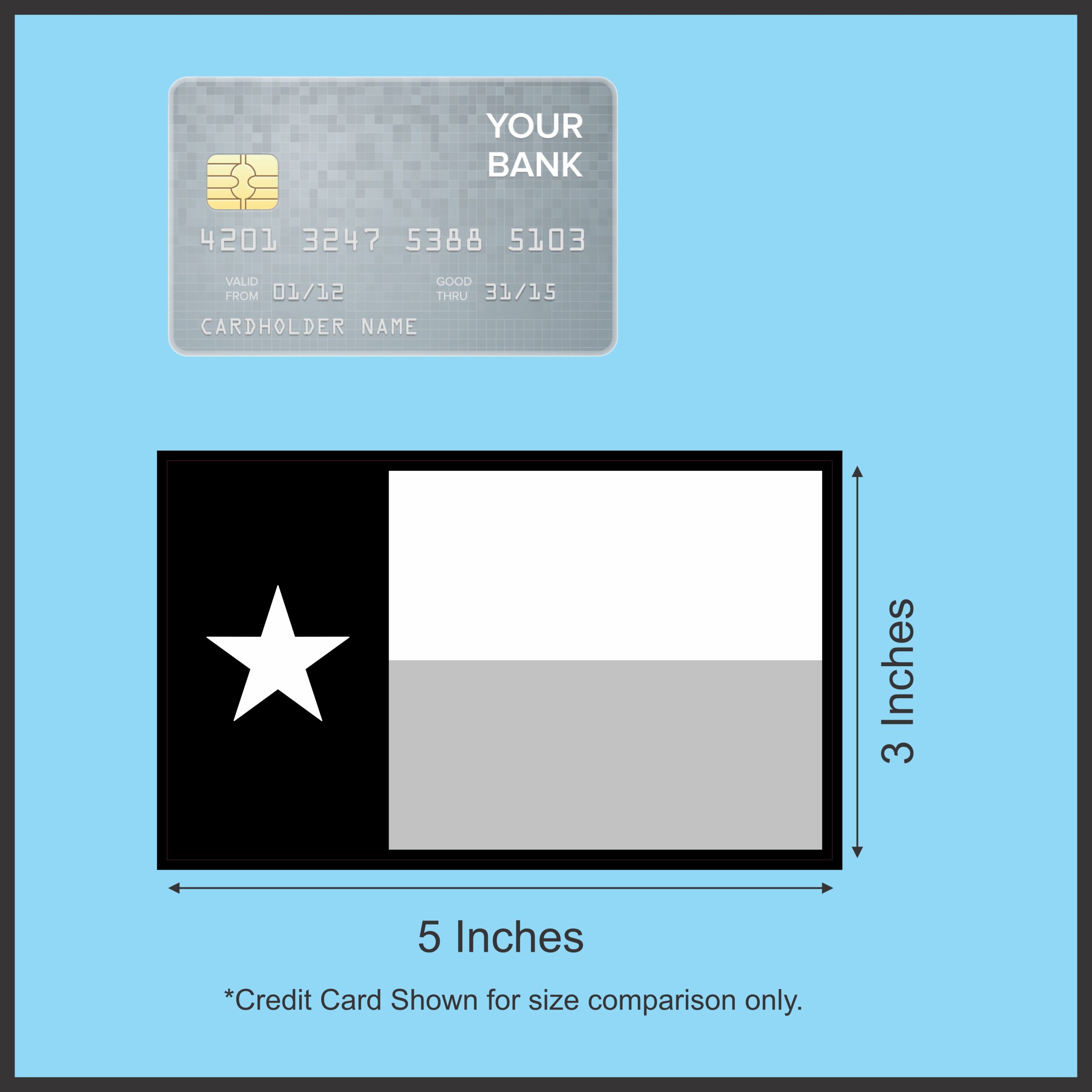 StickerTalk Black and White Texas Flag Sticker, 5 inches x 3 inc