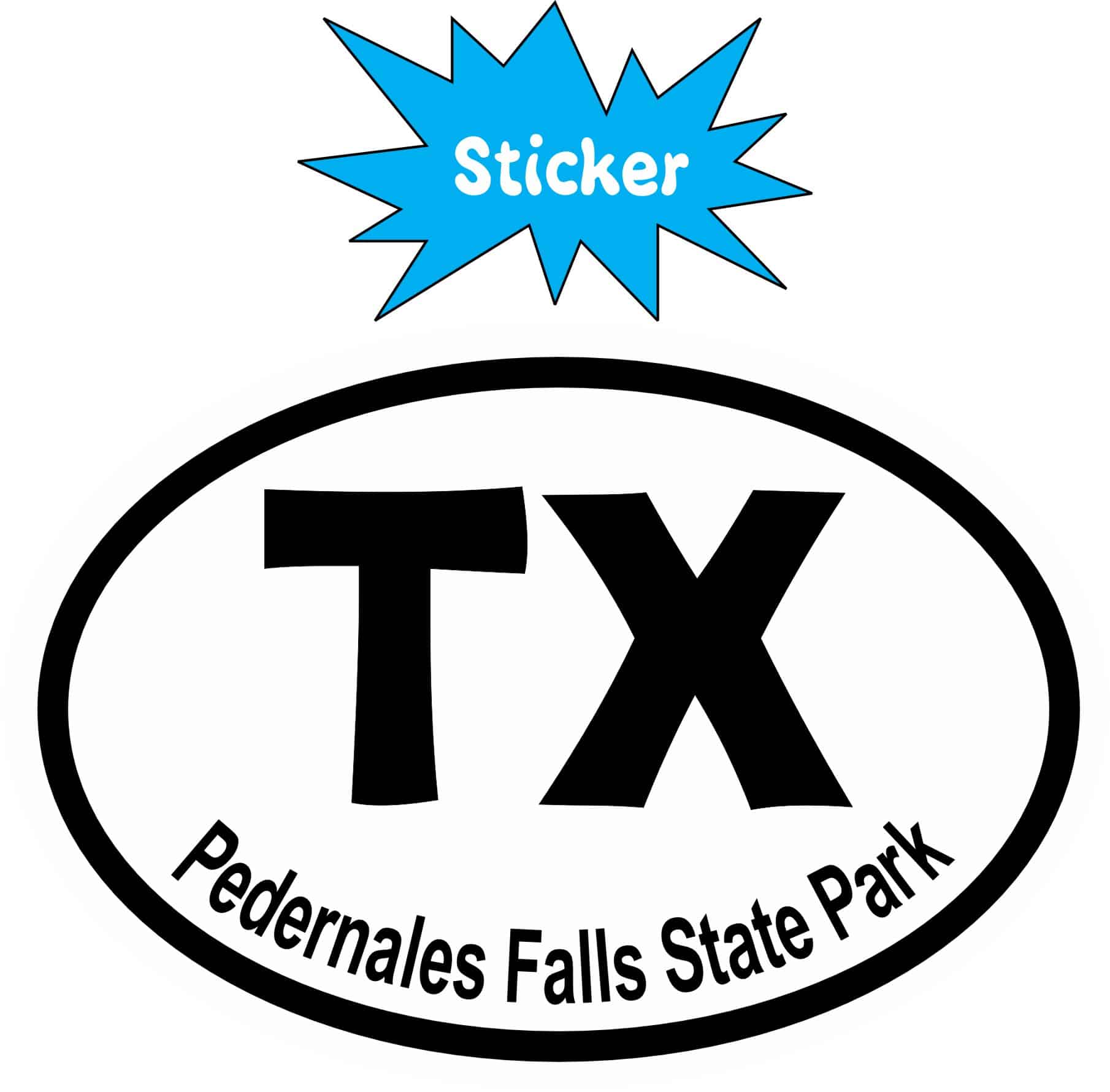 StickerTalk TX Oval Pedernales Falls State Park Vinyl Sticker, 3 inches x 2 inches - Image 2