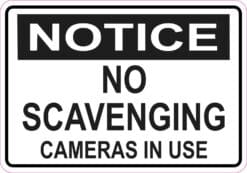 No Scavenging Cameras in Use Vinyl Sticker