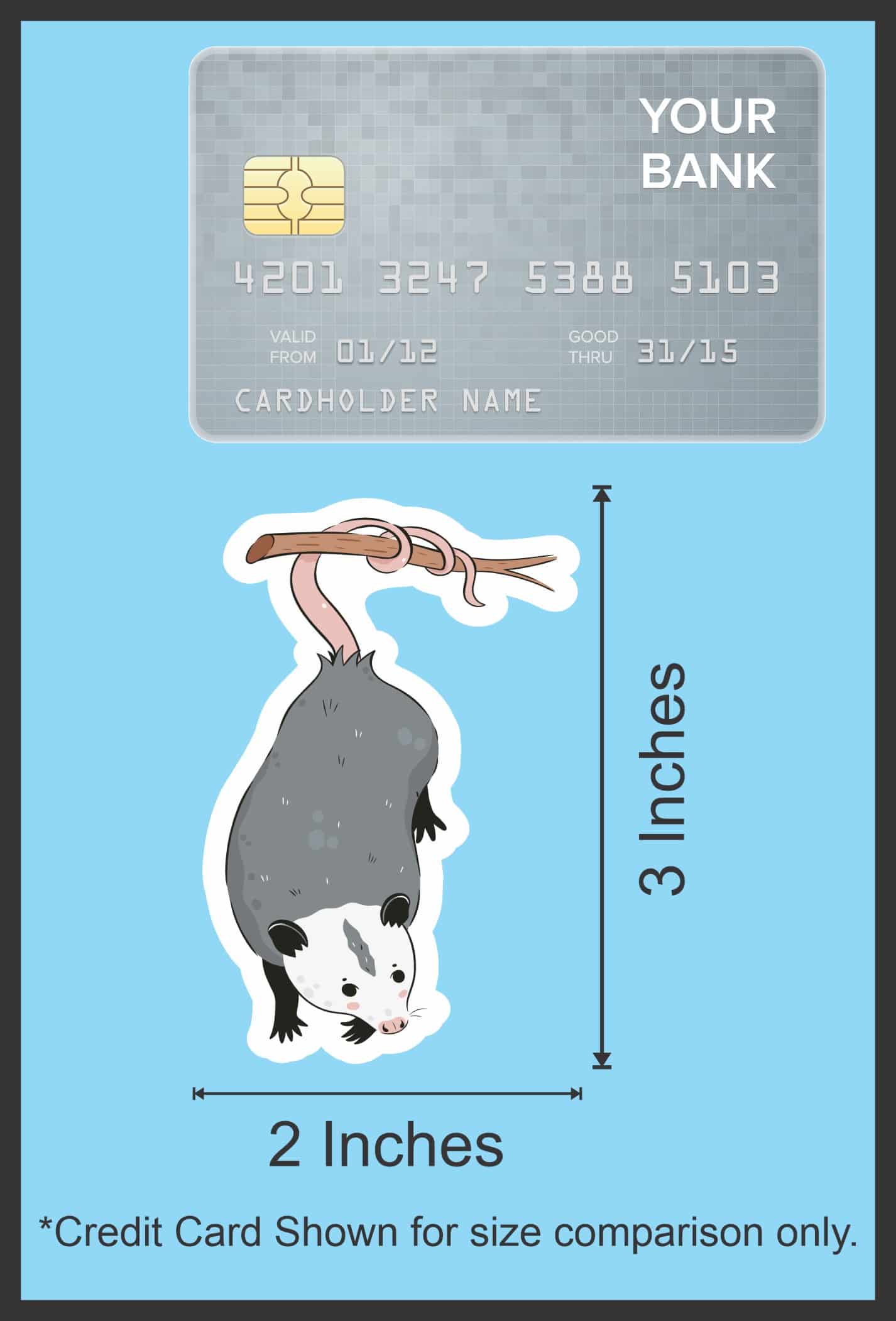 StickerTalk Opossum Vinyl Stickers, 3 inches x 2 inches - Image 10