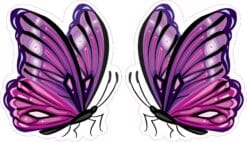 Mirrored Pink and Purple Butterfly Stickers