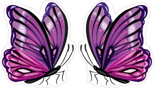 Mirrored Pink and Purple Butterfly Stickers