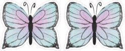 Mirrored Watercolor Butterfly Stickers