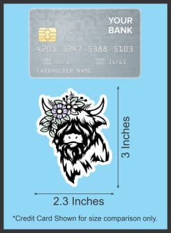 StickerTalk Mirrored Highland Cow With Flower Crown Stickers, 2.3 inches x 3 inches - Image 9