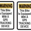 Bike Equipped with GPS Tracking Stickers