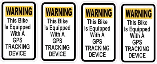 Bike Equipped with GPS Tracking Stickers