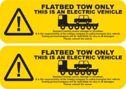 Electric Vehicle Flatbed Tow Stickers
