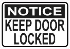 Keep Door Locked Sticker