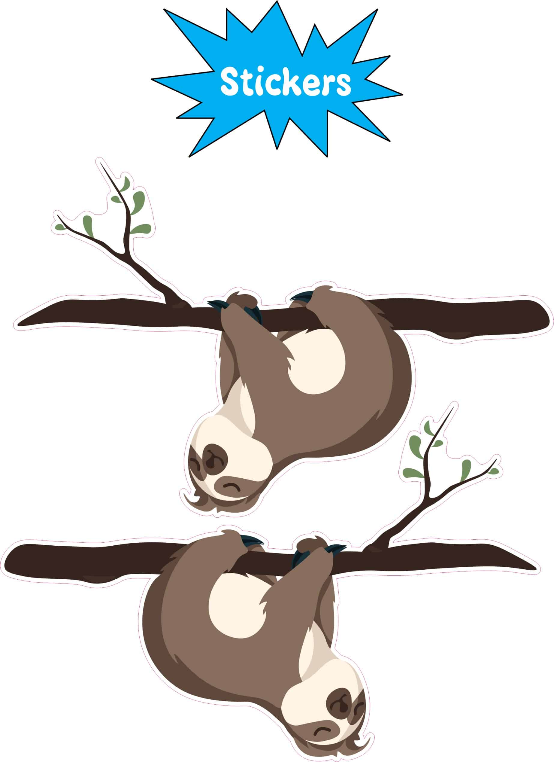 StickerTalk Mirrored Sloth Vinyl Stickers, 3 inches x 2 inches - Image 3