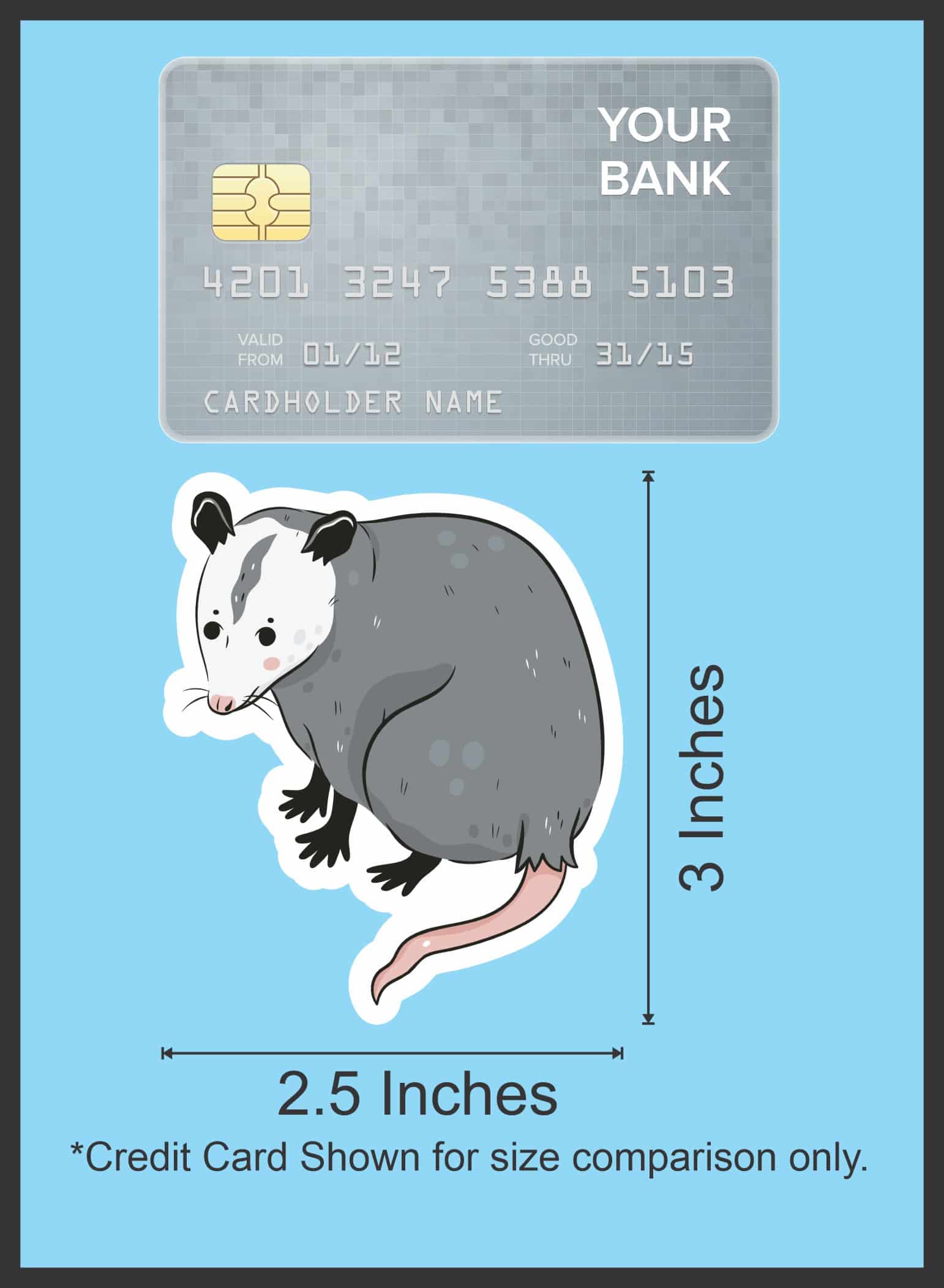StickerTalk Opossum Vinyl Stickers, 2.5 inches x 3 inches - Image 9
