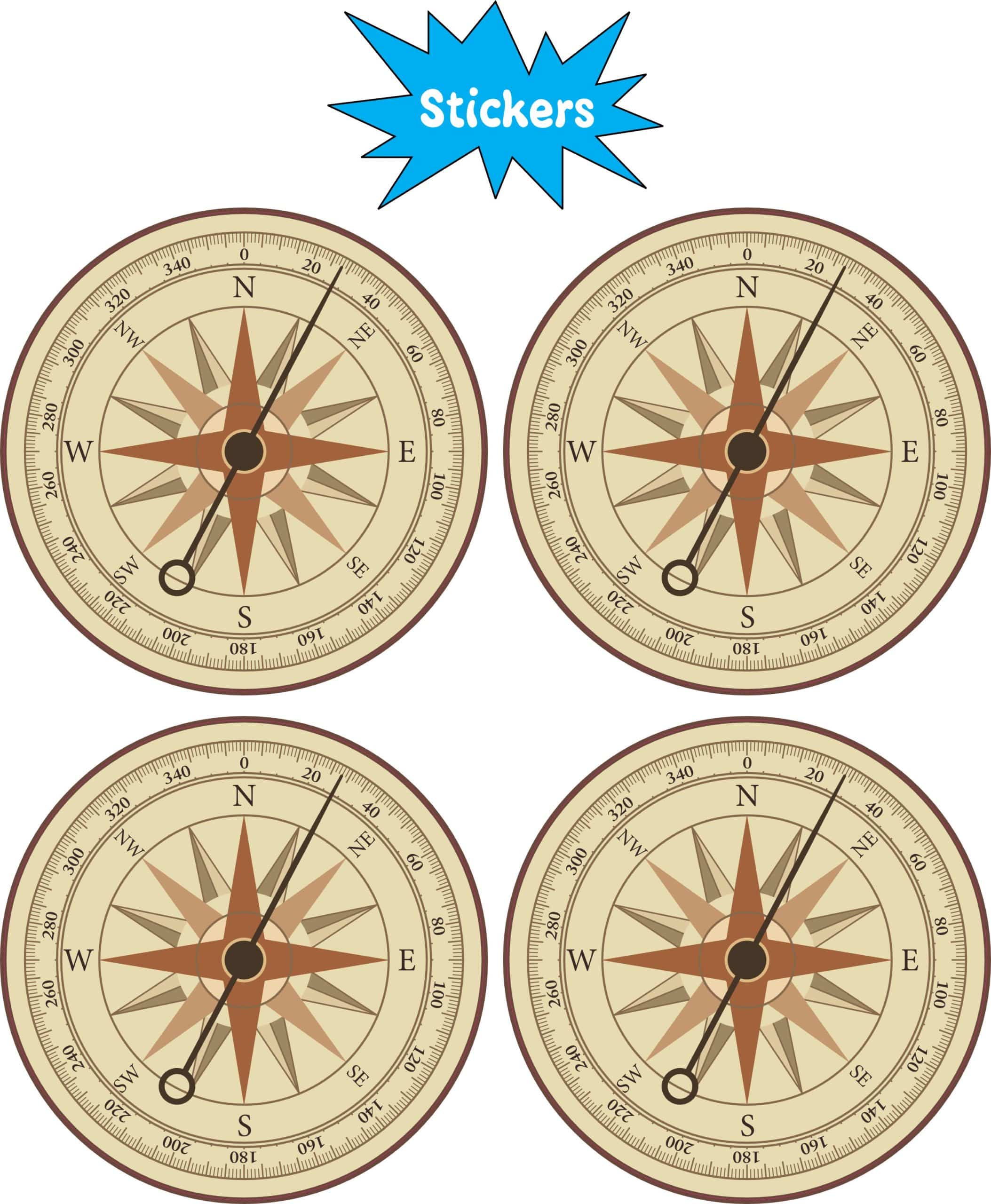 StickerTalk Set of Rustic Compass Vinyl Stickers, 2 inches x 2 inches - Image 3