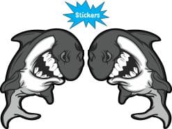 Alternative view of StickerTalk Mirrored Shark Mascot Stickers, 2.5 inches x 3 inches