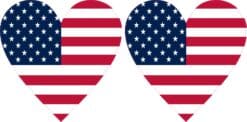 USA Heart Stickers