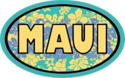 Floral Maui Oval Sticker