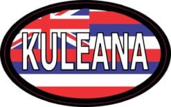 Oval Hawaii Flag Kuleana Sticker