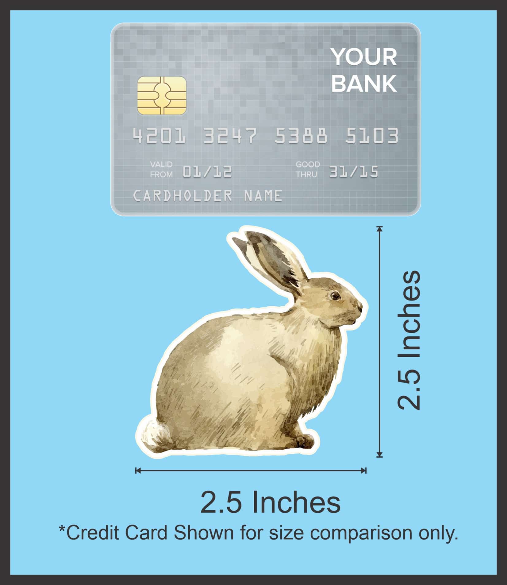 StickerTalk Mirrored Bunny Rabbit Stickers, 2.5 inches x 2.5 inches - Image 8