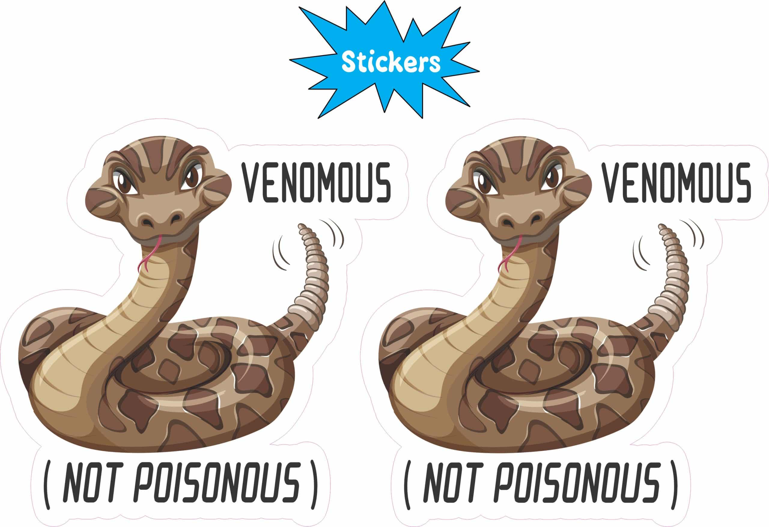 StickerTalk Venomous Not Poisonous Snake Stickers, 3 inches x 3 inches - Image 3