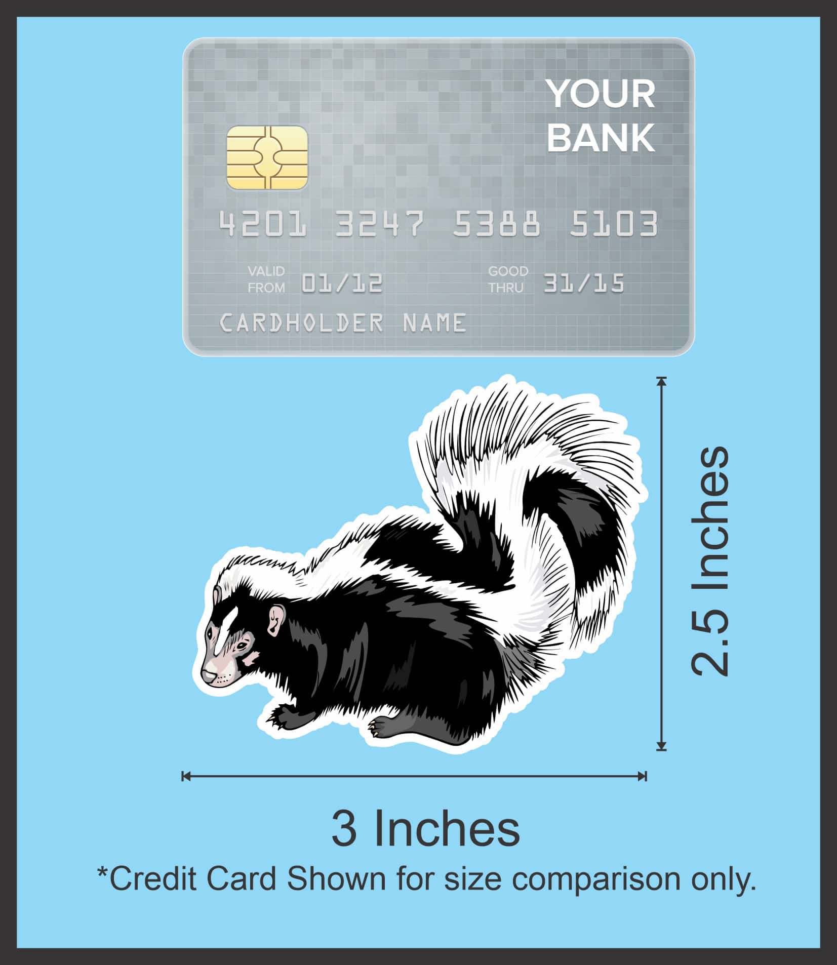 StickerTalk Mirrored Skunk Stickers, 3 inches x 2.5 inches - Image 8