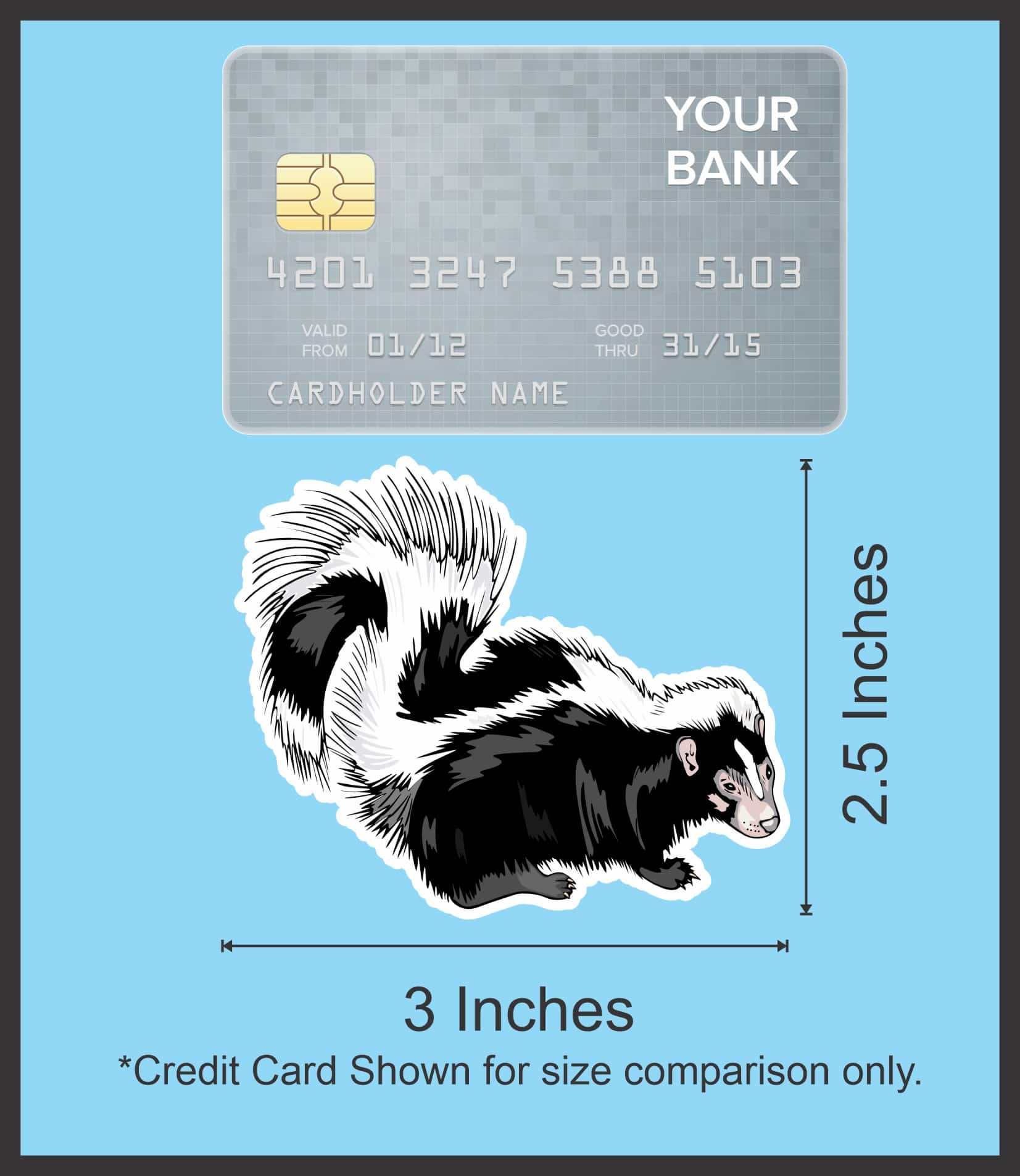 StickerTalk Mirrored Skunk Stickers, 3 inches x 2.5 inches - Image 9