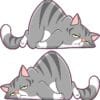 Grey Lazy Cat Stickers
