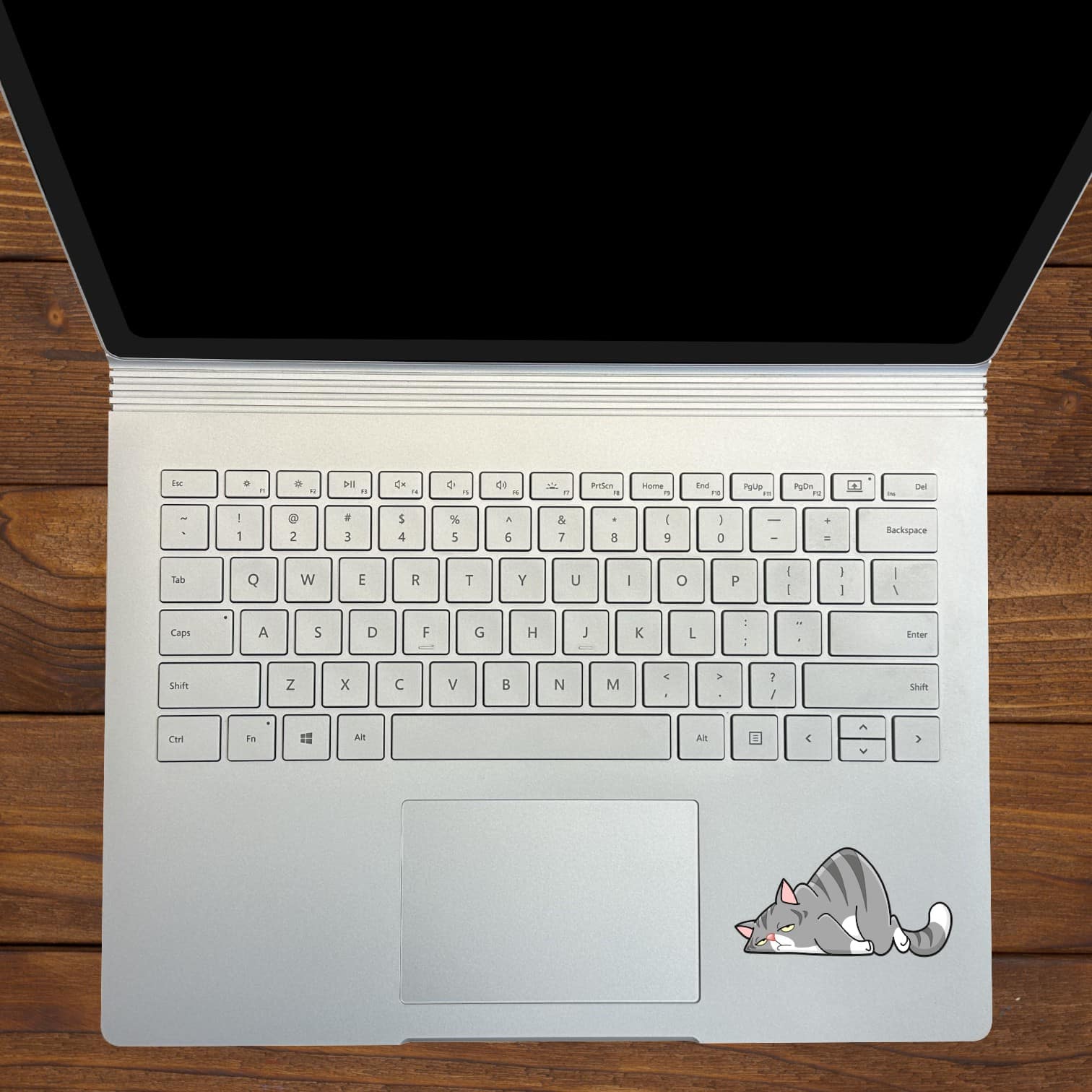 StickerTalk Grey Lazy Cat Stickers, 3 inches x 1.5 inches - Image 6